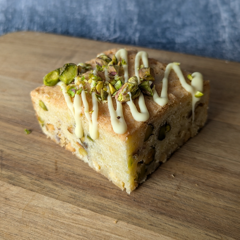 White Chocolate & Pistachio Blondie